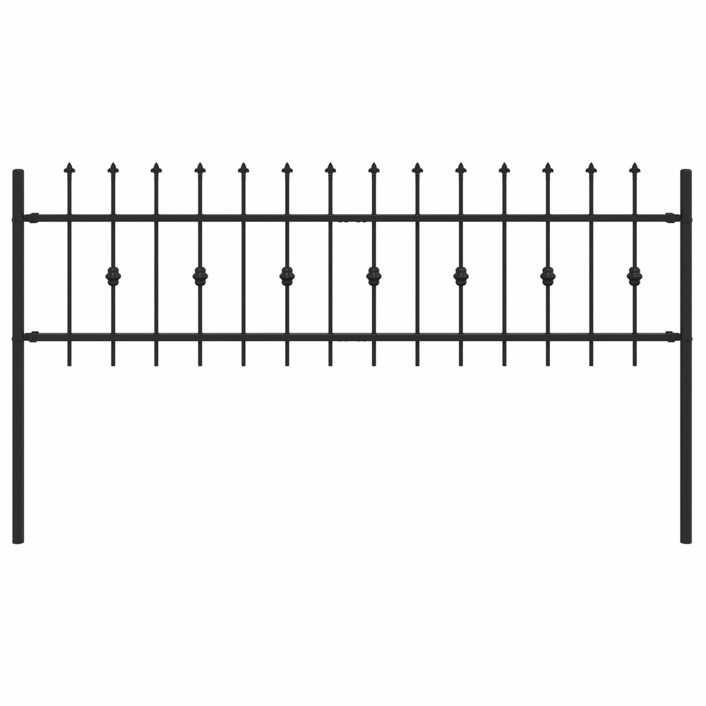 Vidaxl spike fence zwart 200 x 130 cm gepoedercoat staal