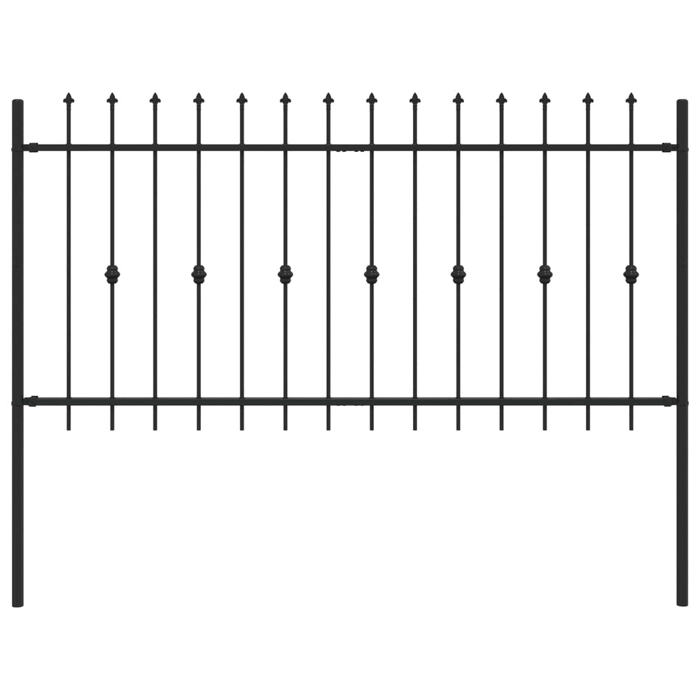 Vidaxl spike fence zwart 200 x 150 cm gepoedercoat staal