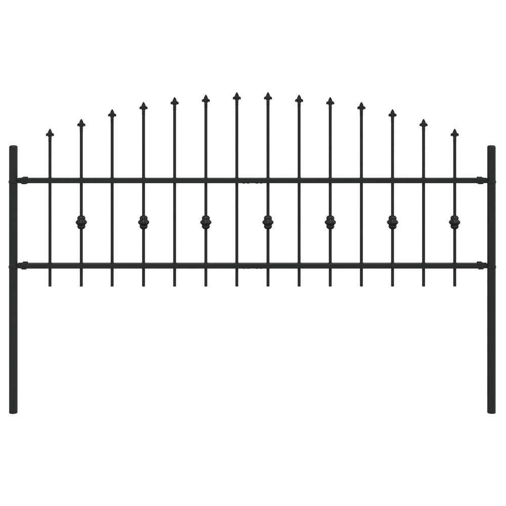 Vidaxl spike fence zwart 200 x 130 cm gepoedercoat staal