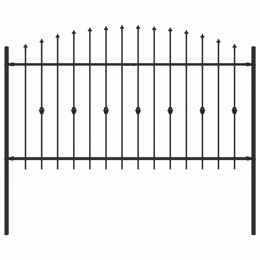 Vidaxl spike fence zwart 200 x 150 cm gepoedercoat staal