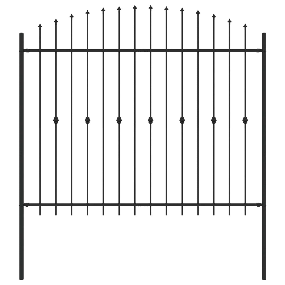 Vidaxl spike fence zwart 200 x 200 cm gepoedercoat staal