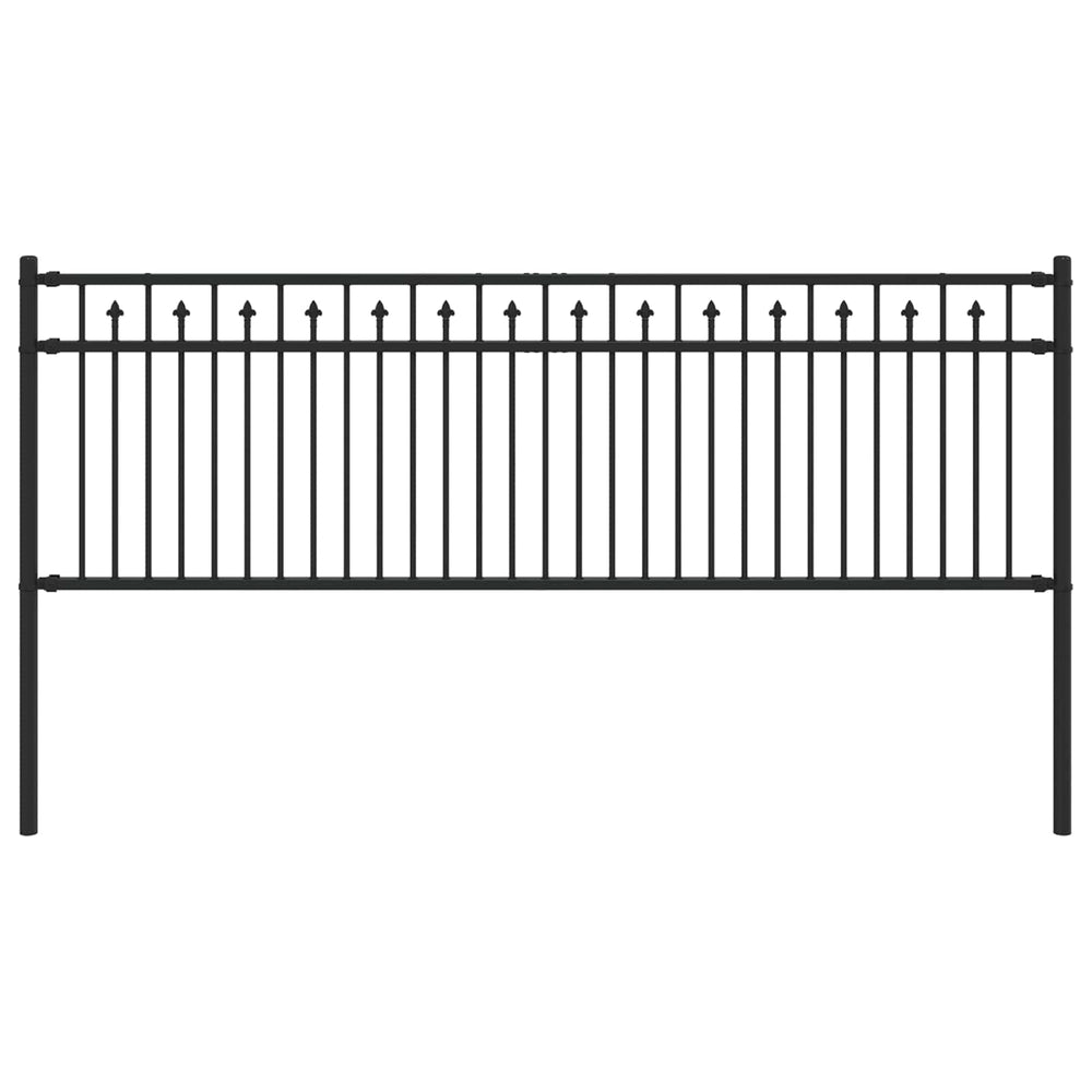 Vidaxl spike hek zwart 200 x 110 cm gepoedercoat staal