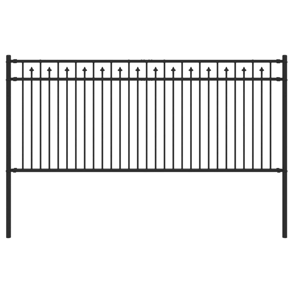 Vidaxl spike hek zwart 200 x 130 cm gepoedercoat staal