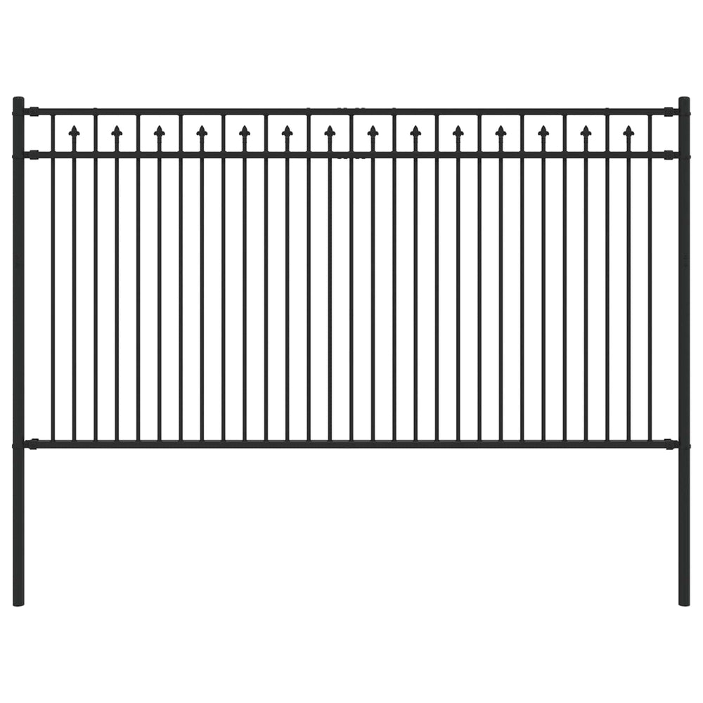 Vidaxl spike hek zwart 200 x 150 cm gepoedercoat staal