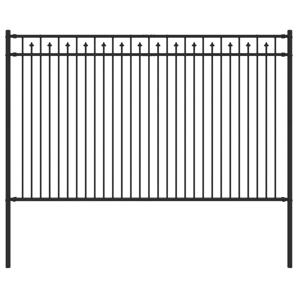 Vidaxl spike hek zwart 200 x 166 cm gepoedercoat staal