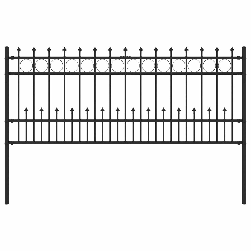 Vidaxl spike ring hek zwart 200 x 130 cm gepoedercoat staal