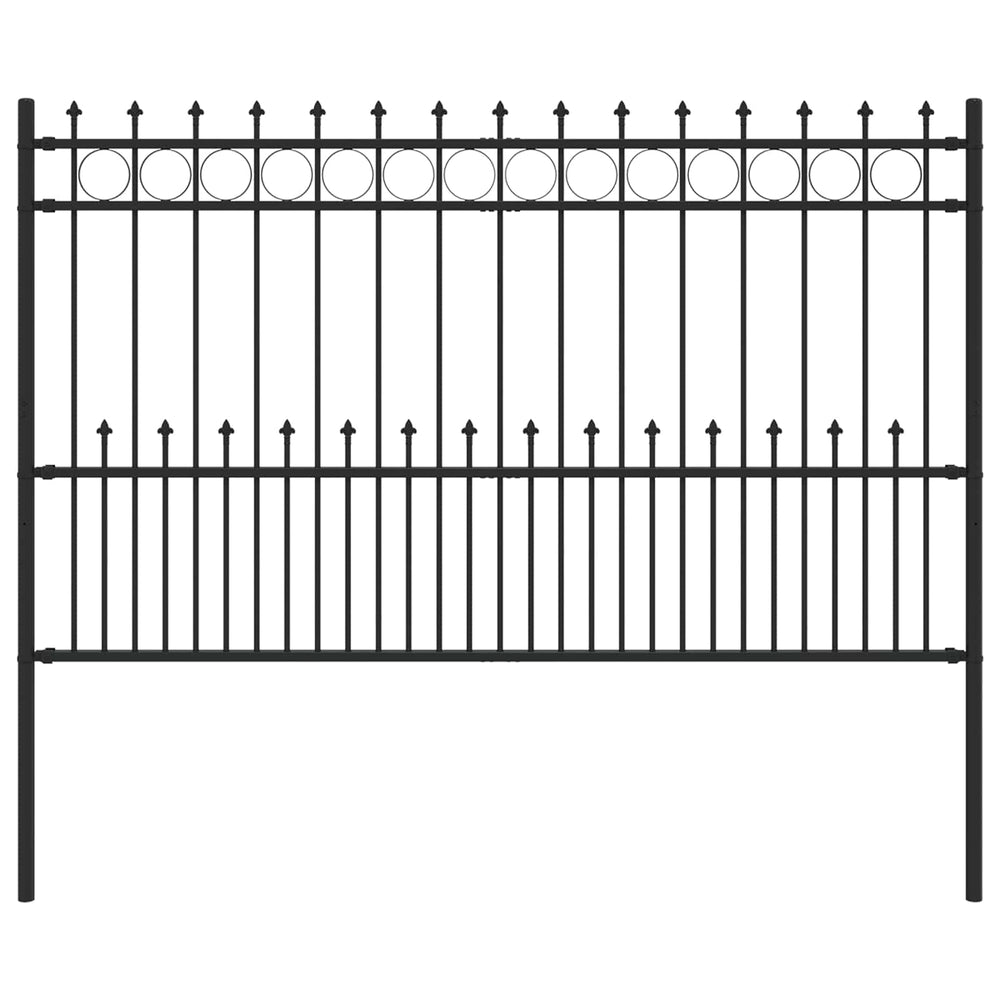 Vidaxl spike ring hek zwart 200 x 130 cm gepoedercoat staal