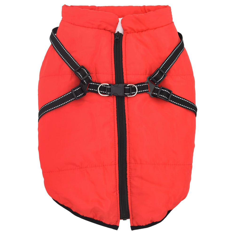 Vidaxl hondenjas met harnas rood 3xl fleece en polyester