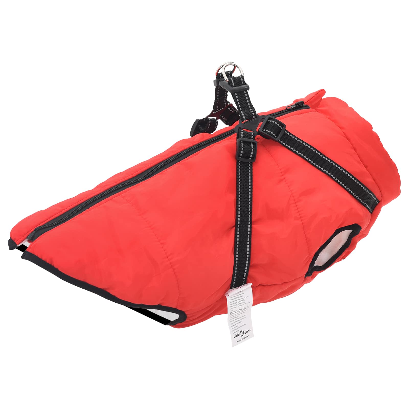 Vidaxl hondenjas met harnas rood 5xl fleece en polyester