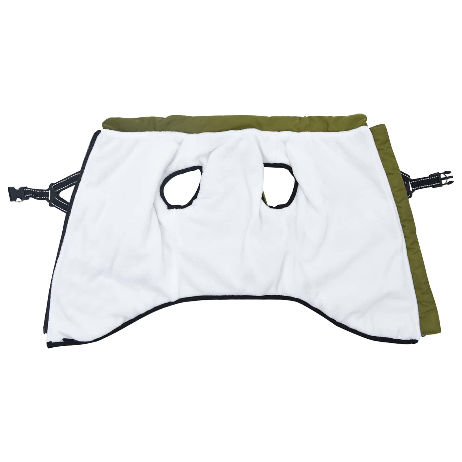 Vidaxl hondenjas met harnas legergroen 6xl fleece en polyester