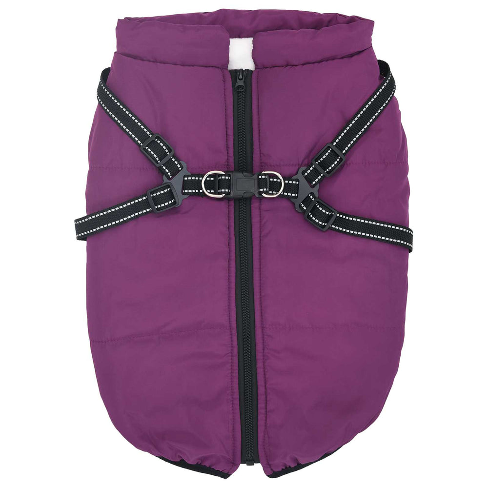 Vidaxl hondenjas met harnas paars 4xl fleece en polyester