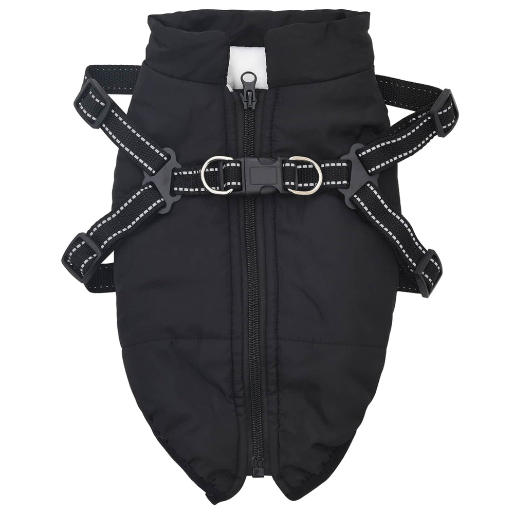 Vidaxl hondenjas met harnas zwart l fleece en polyester