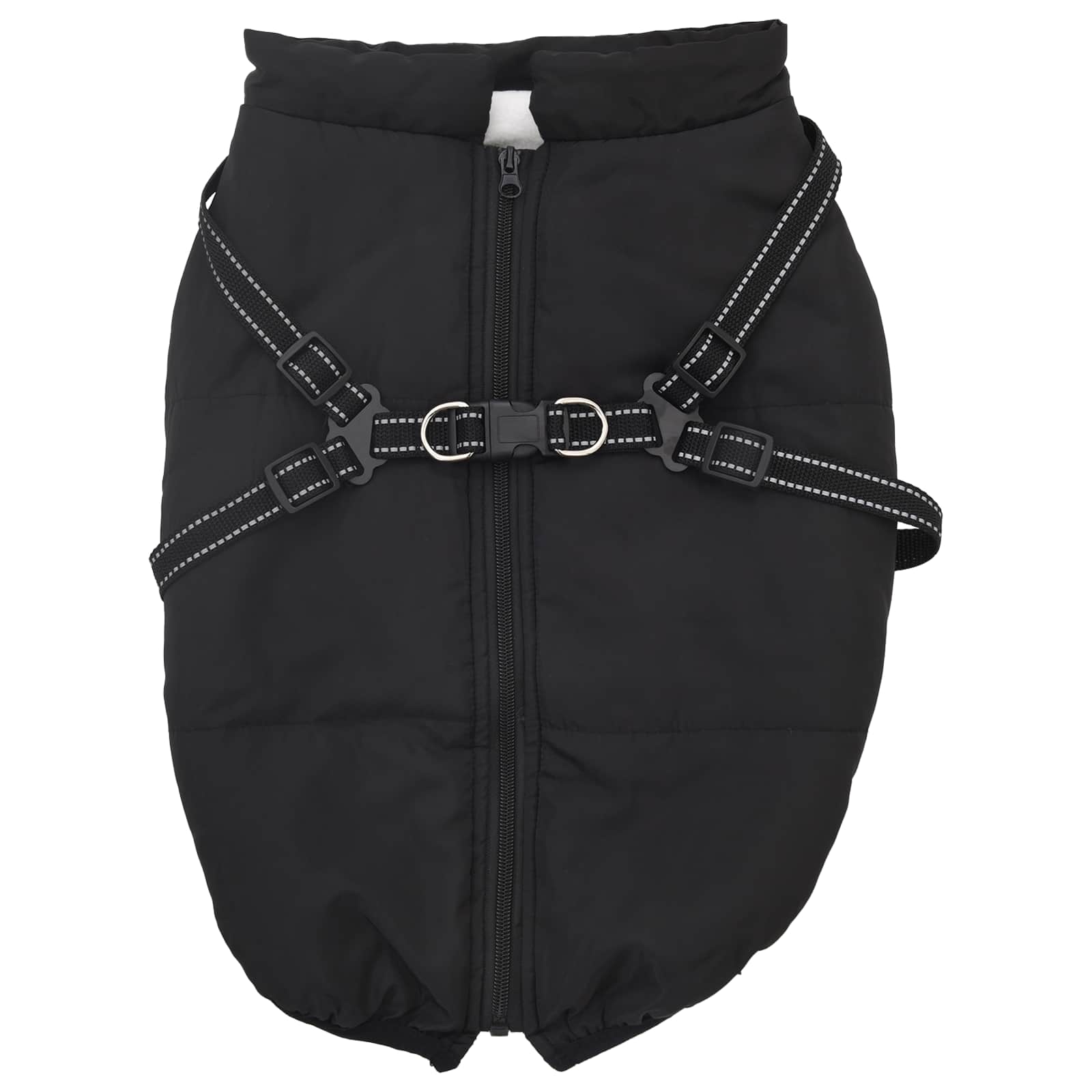 Vidaxl hondenjas met harnas zwart 5xl fleece en polyester