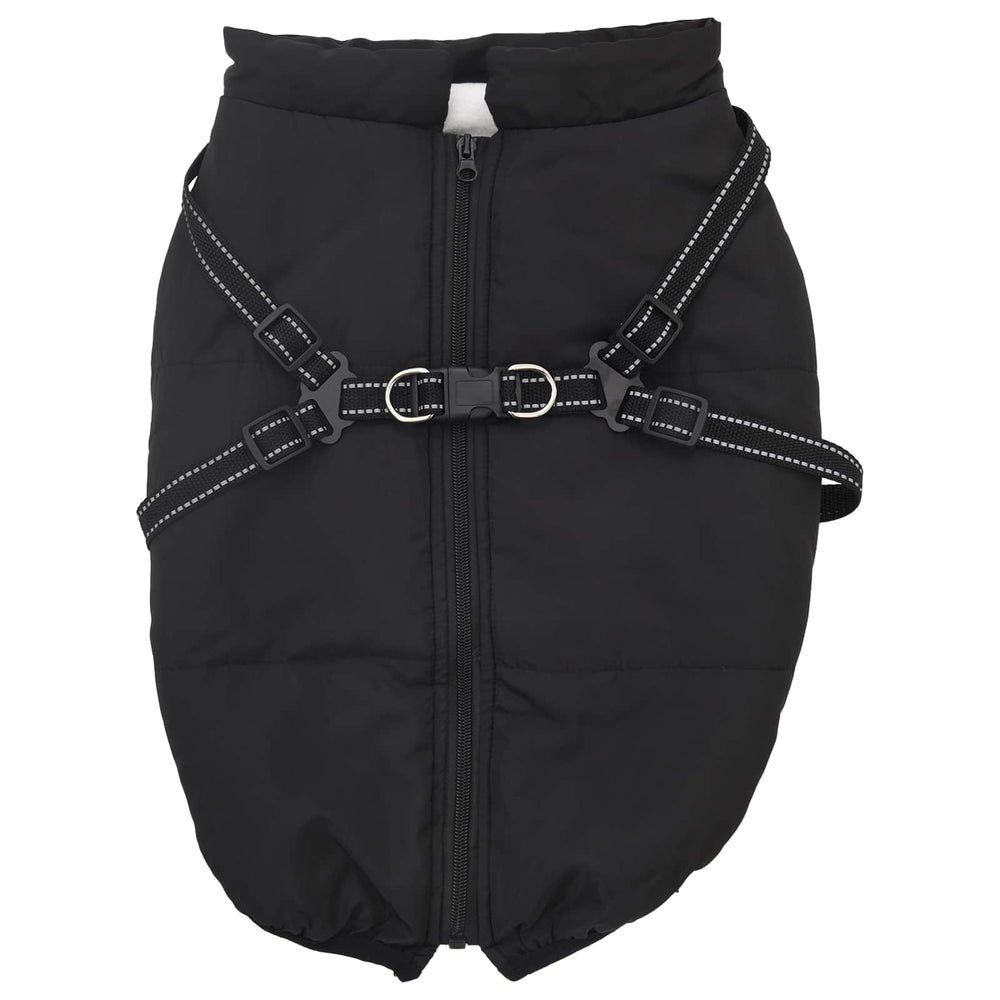 Vidaxl hondenjas met harnas zwart 5xl fleece en polyester