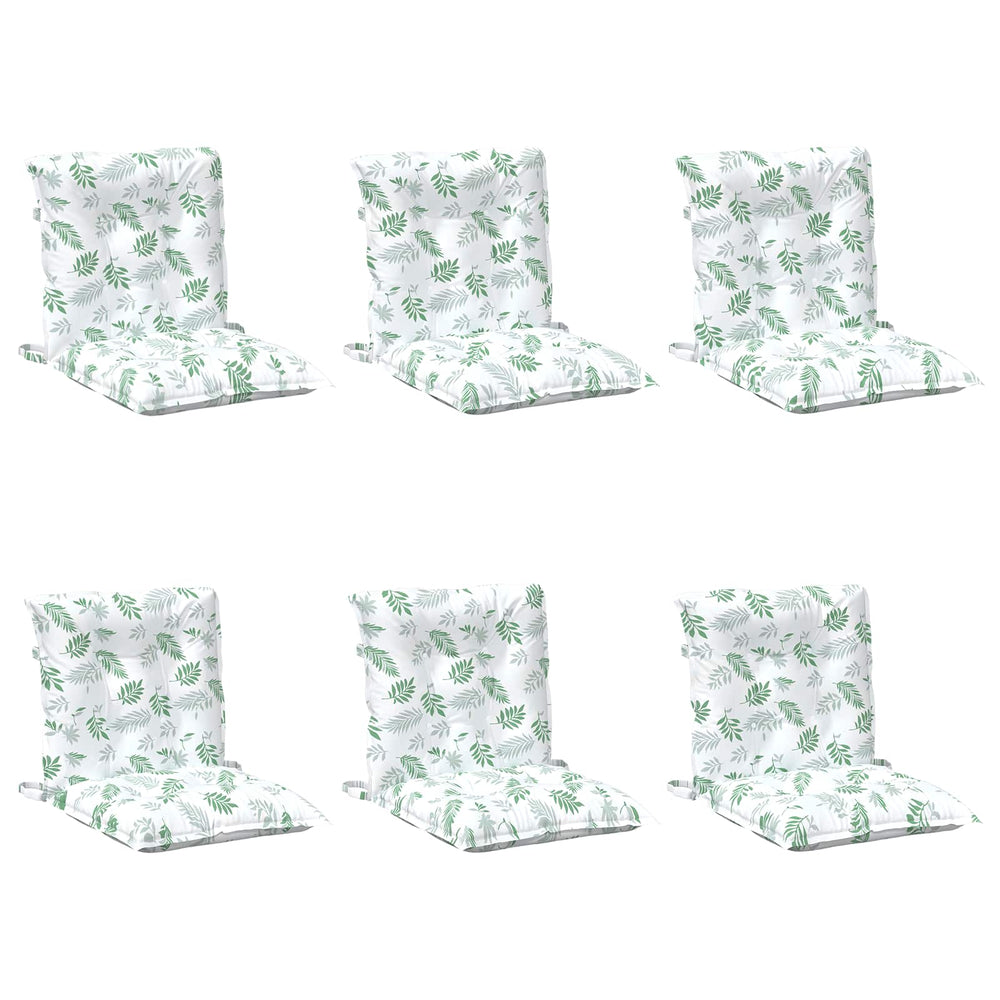 Vidaxl lowback stoelkussen blad 6 pcs wit 100 x 50 x 7 cm oxford