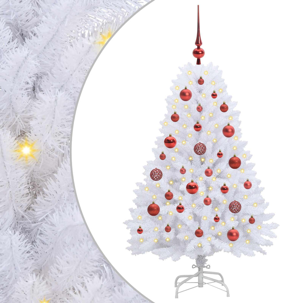 Vidaxl kunstmatige inklapbare kerstboom wit 120 cm pvc en staal