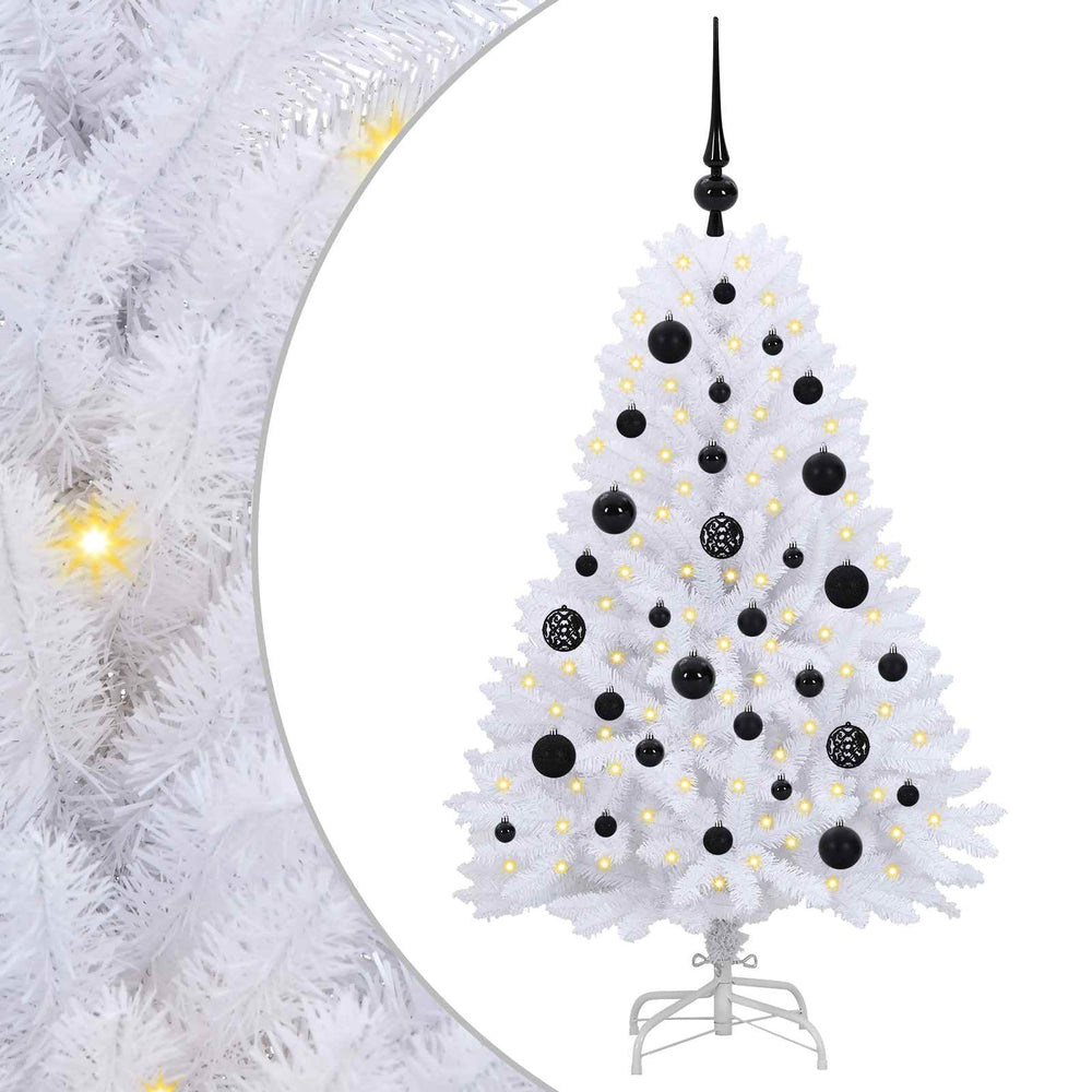 Vidaxl kunstmatige inklapbare kerstboom wit 120 cm pvc en staal