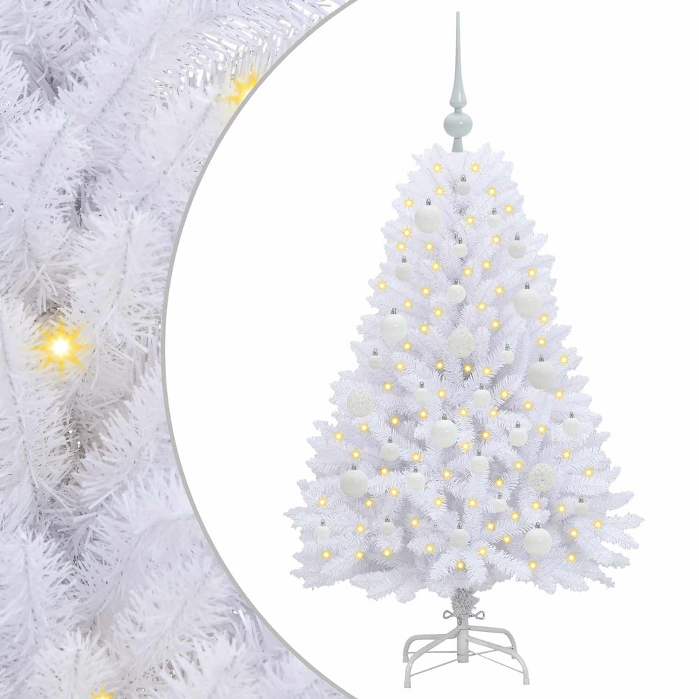 Vidaxl kunstmatige inklapbare kerstboom wit 120 cm pvc en staal