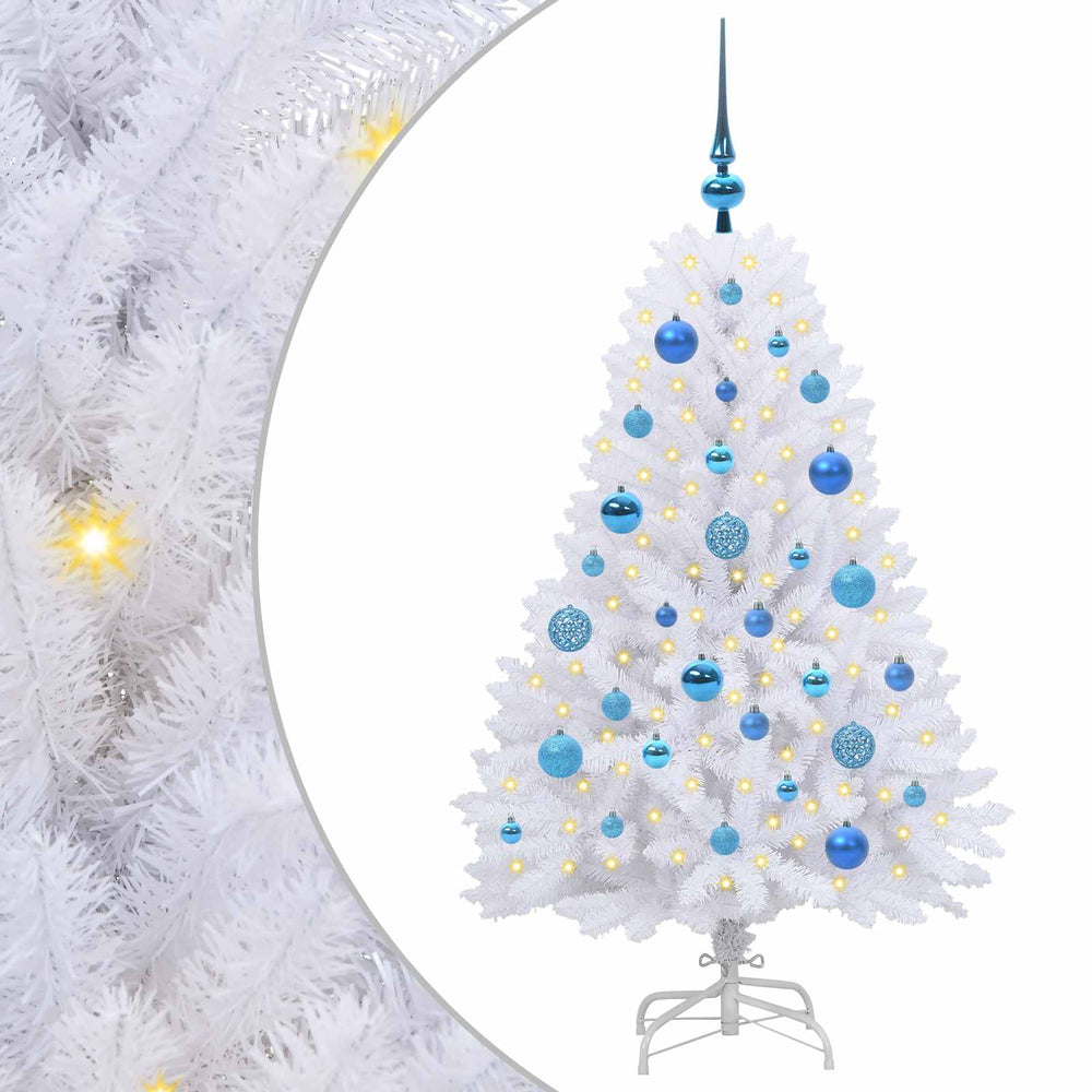 Vidaxl kunstmatige inklapbare kerstboom wit 120 cm pvc en staal