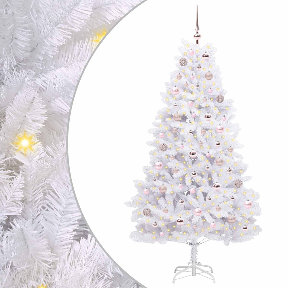 Vidaxl kunstmatige inklapbare kerstboom wit 180 cm pvc en staal