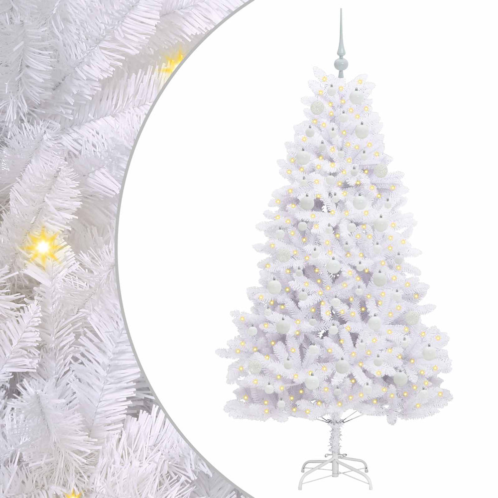 Vidaxl kunstmatige inklapbare kerstboom wit 180 cm pvc en staal