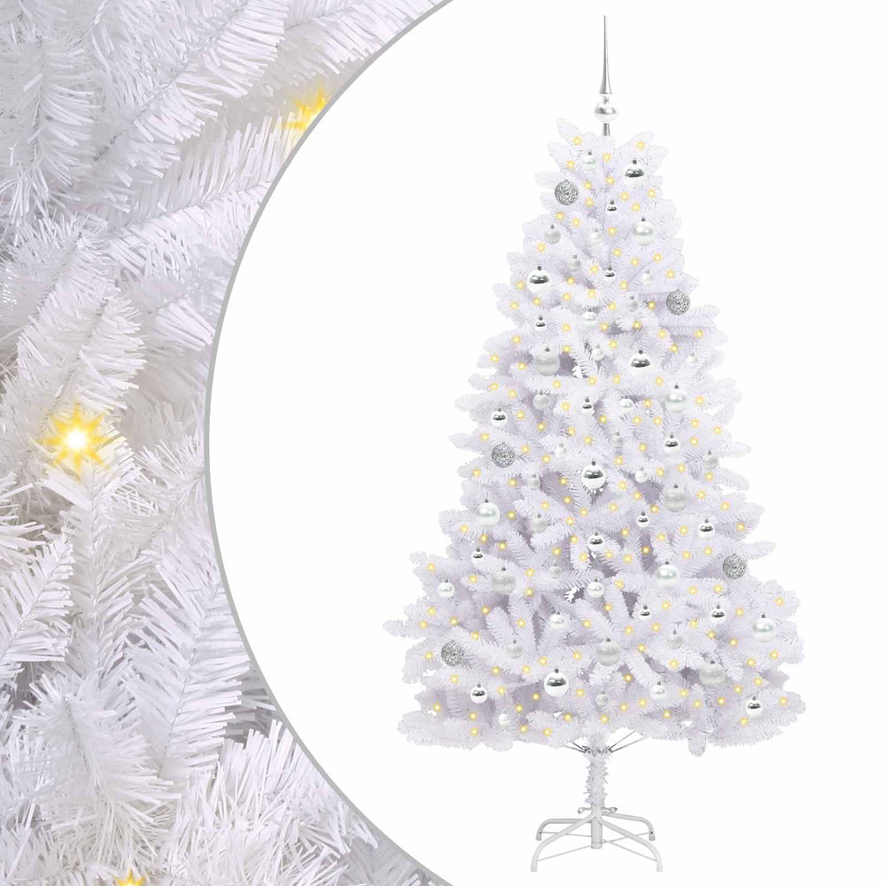 Vidaxl kunstmatige inklapbare kerstboom wit 180 cm pvc en staal