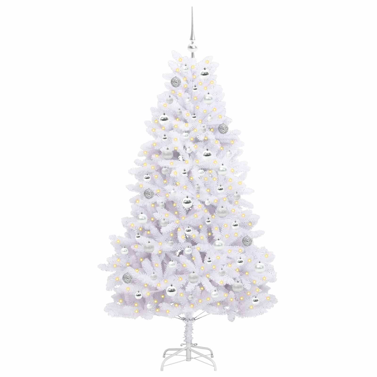 Vidaxl kunstmatige inklapbare kerstboom wit 180 cm pvc en staal