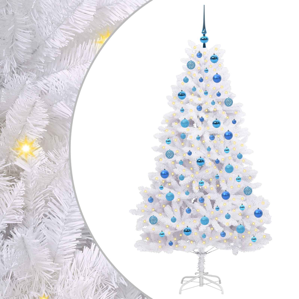 Vidaxl kunstmatige inklapbare kerstboom wit 180 cm pvc en staal