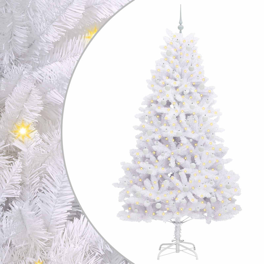Vidaxl kunstmatige inklapbare kerstboom wit 240 cm pvc en staal