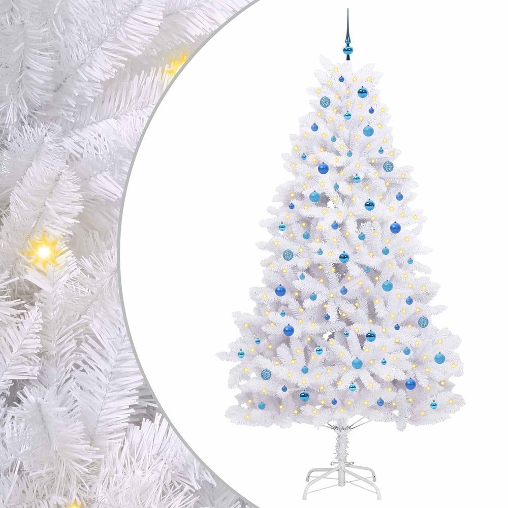 Vidaxl kunstmatige inklapbare kerstboom wit 240 cm pvc en staal