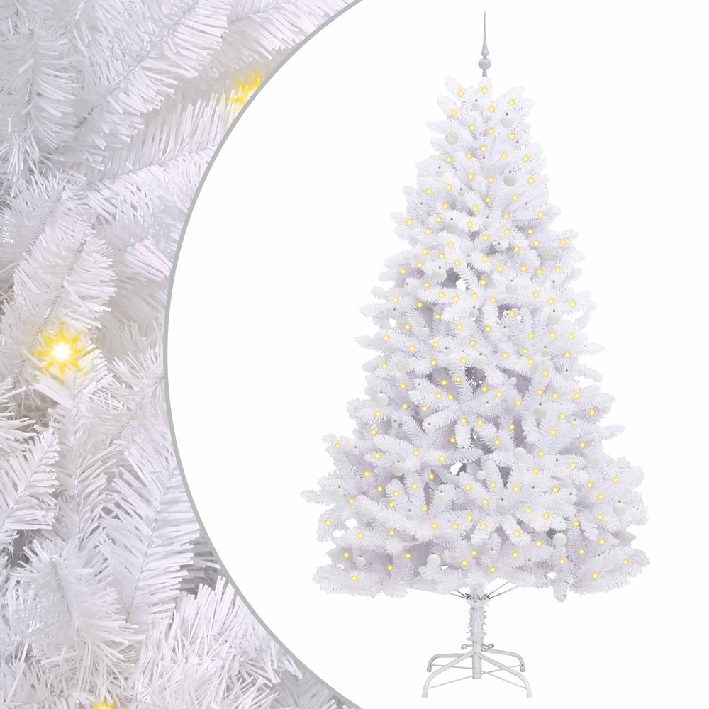 Vidaxl kunstmatige inklapbare kerstboom wit 270 cm pvc en staal