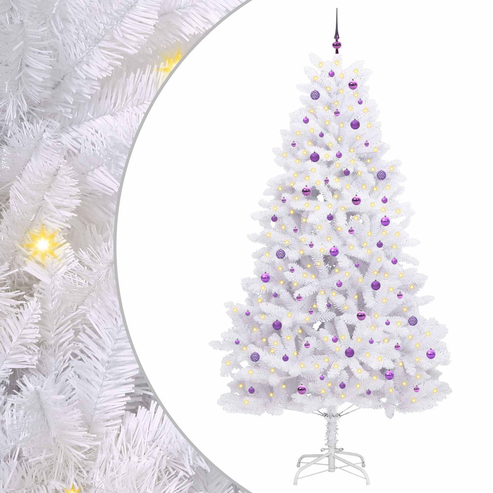 Vidaxl kunstmatige inklapbare kerstboom wit 270 cm pvc en staal