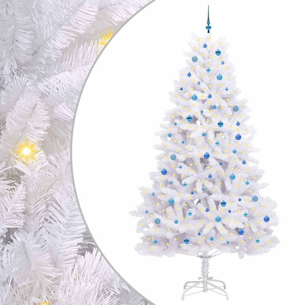 Vidaxl kunstmatige inklapbare kerstboom wit 270 cm pvc en staal