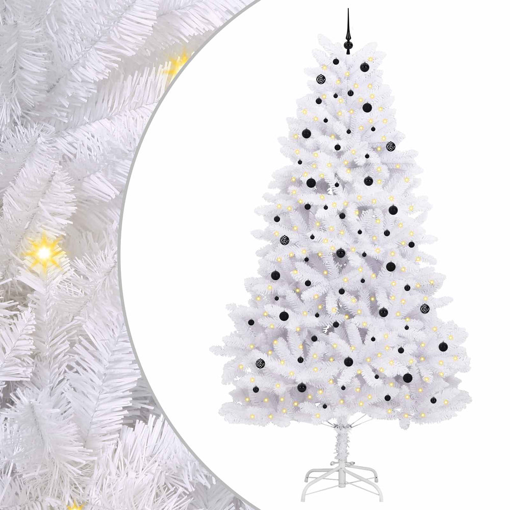 Vidaxl kunstmatige inklapbare kerstboom wit 300 cm pvc en staal