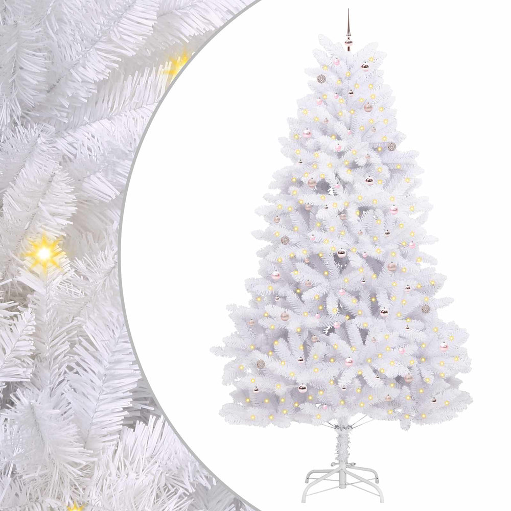 Vidaxl kunstmatige inklapbare kerstboom wit 300 cm pvc en staal