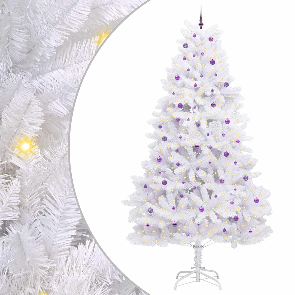 Vidaxl kunstmatige inklapbare kerstboom wit 300 cm pvc en staal