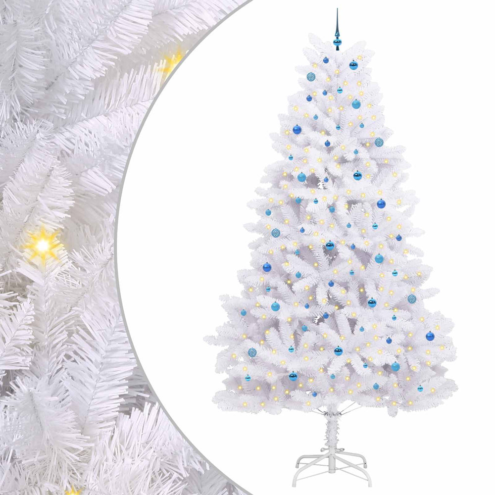 Vidaxl kunstmatige inklapbare kerstboom wit 300 cm pvc en staal