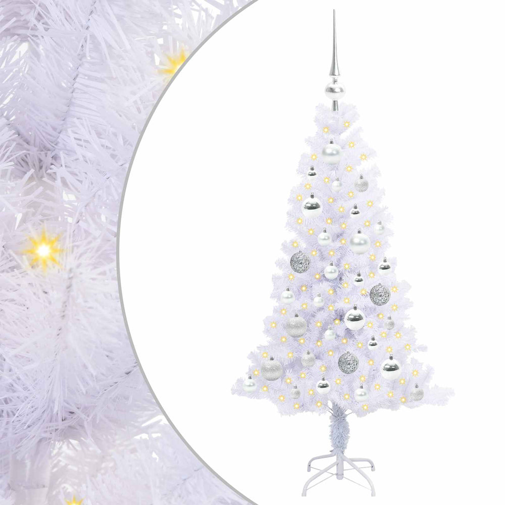 Vidaxl kunstkerstboom met 150 led wit 120 cm pvc en staal