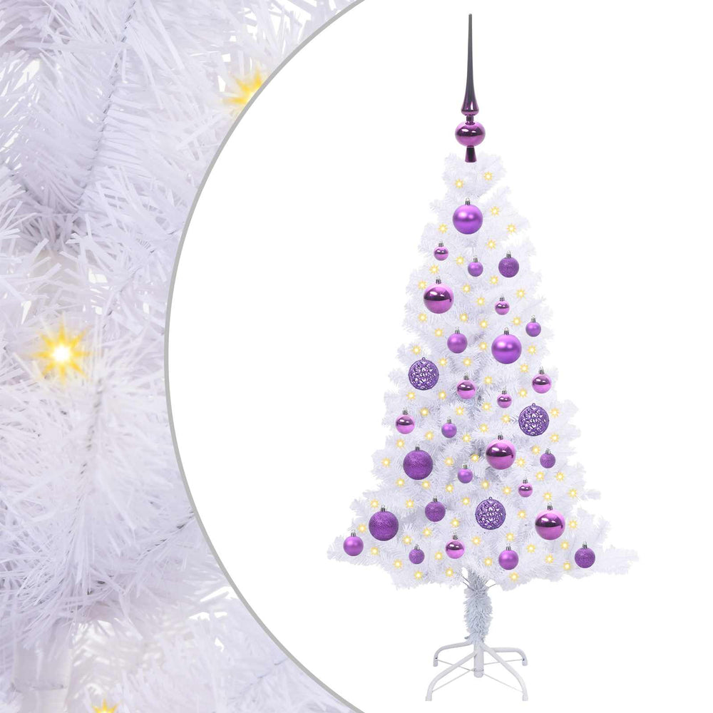 Vidaxl kunstkerstboom met 150 led wit 120 cm pvc en staal