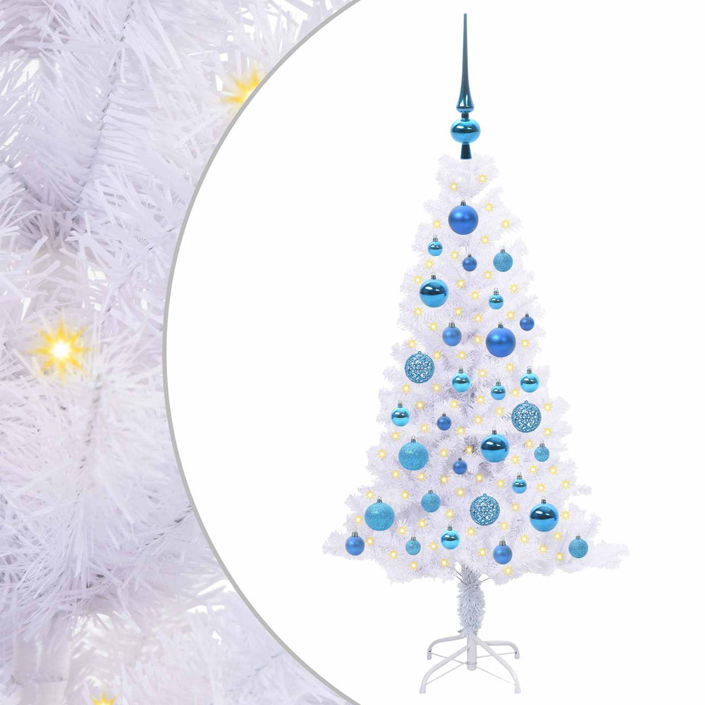 Vidaxl kunstkerstboom met 150 led wit 120 cm pvc en staal
