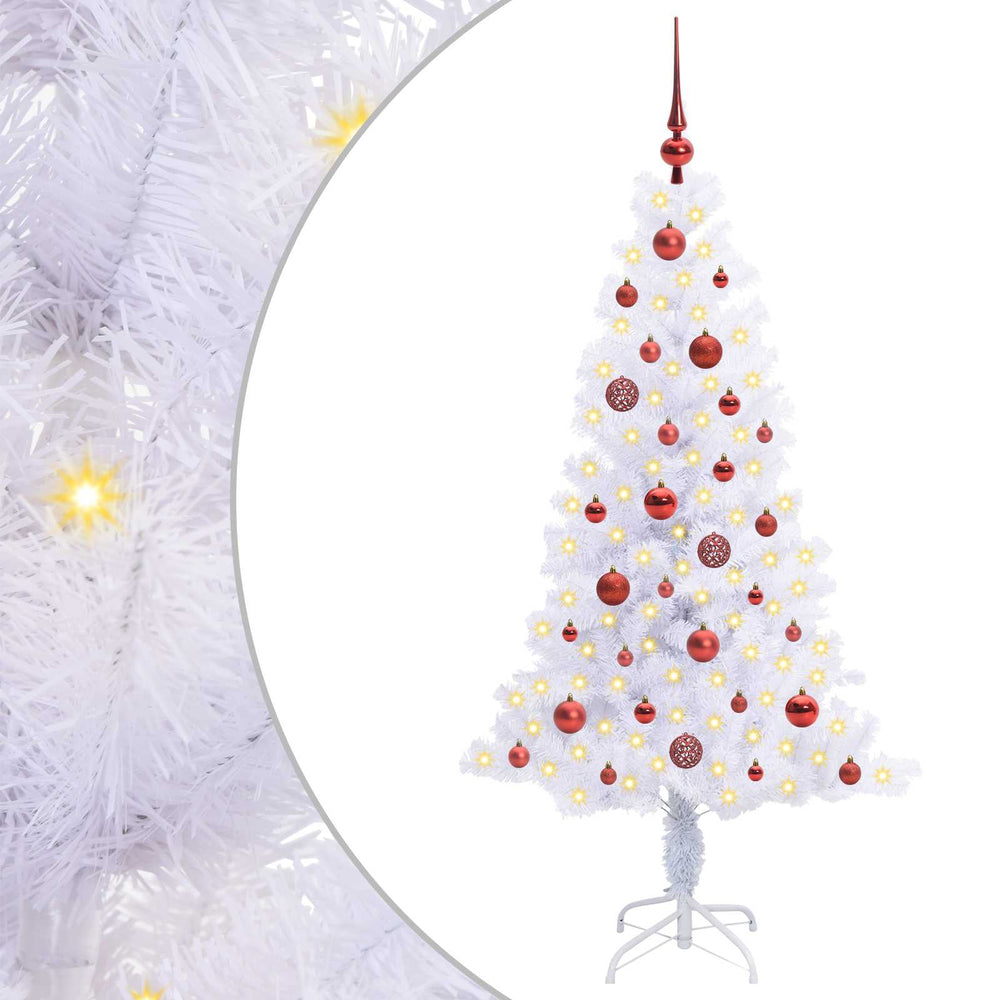 Vidaxl kunstkerstboom met 150 led wit 150 cm pvc en staal