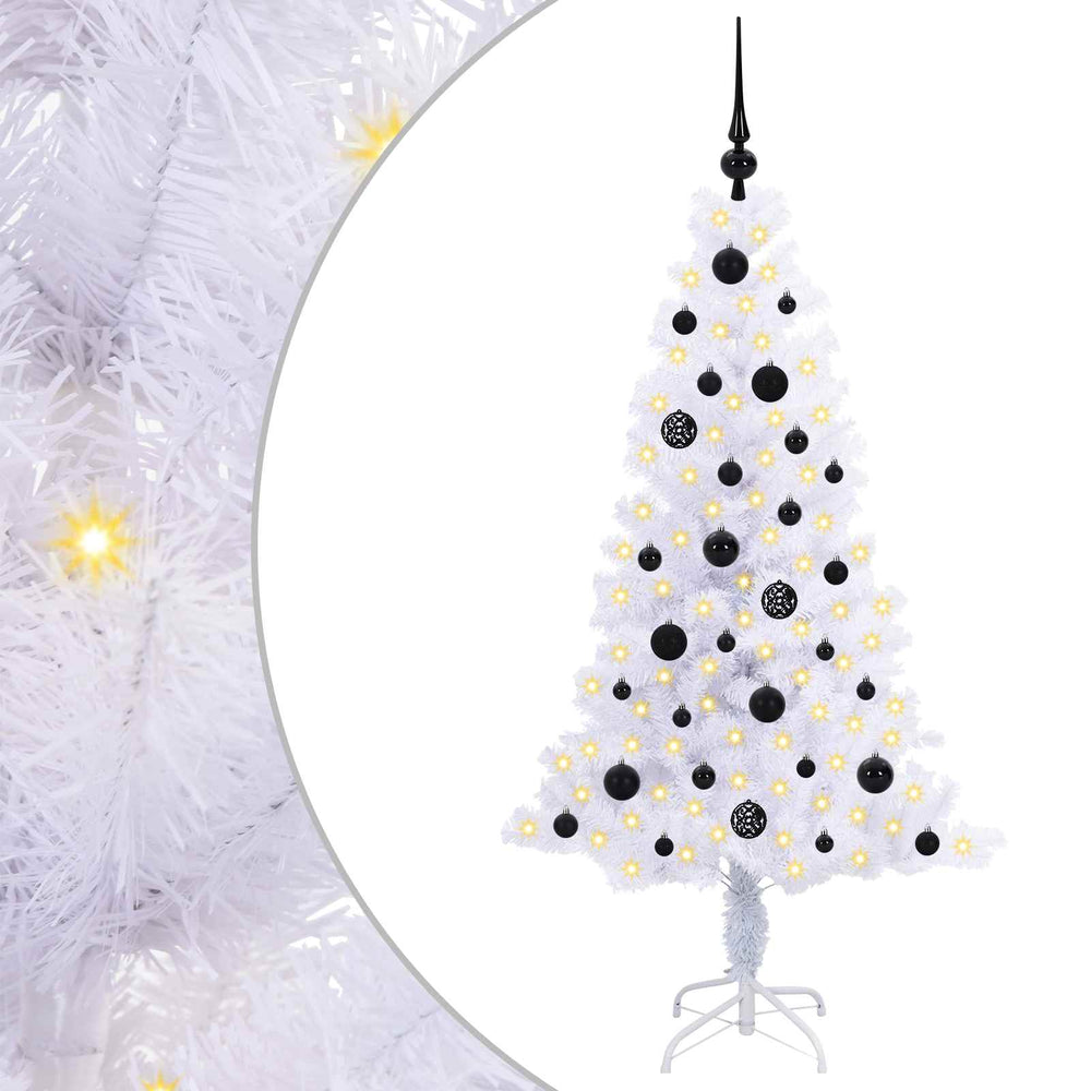 Vidaxl kunstkerstboom met 150 led wit 150 cm pvc en staal