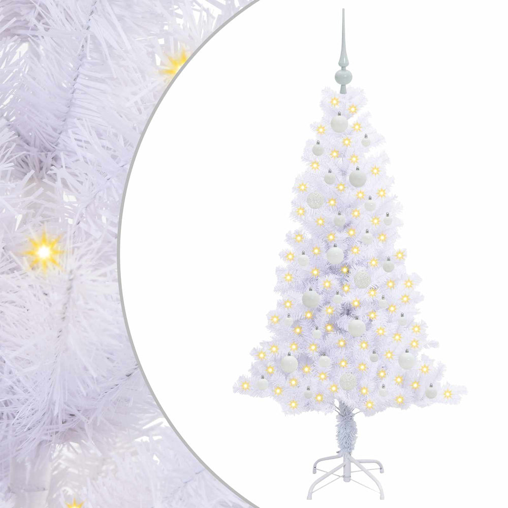 Vidaxl kunstkerstboom met 150 led wit 150 cm pvc en staal