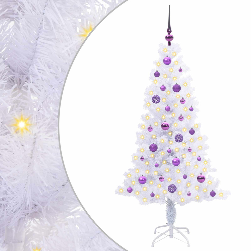 Vidaxl kunstkerstboom met 150 led wit 150 cm pvc en staal