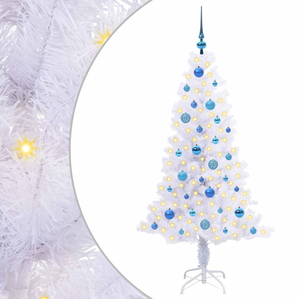 Vidaxl kunstkerstboom met 150 led wit 150 cm pvc en staal