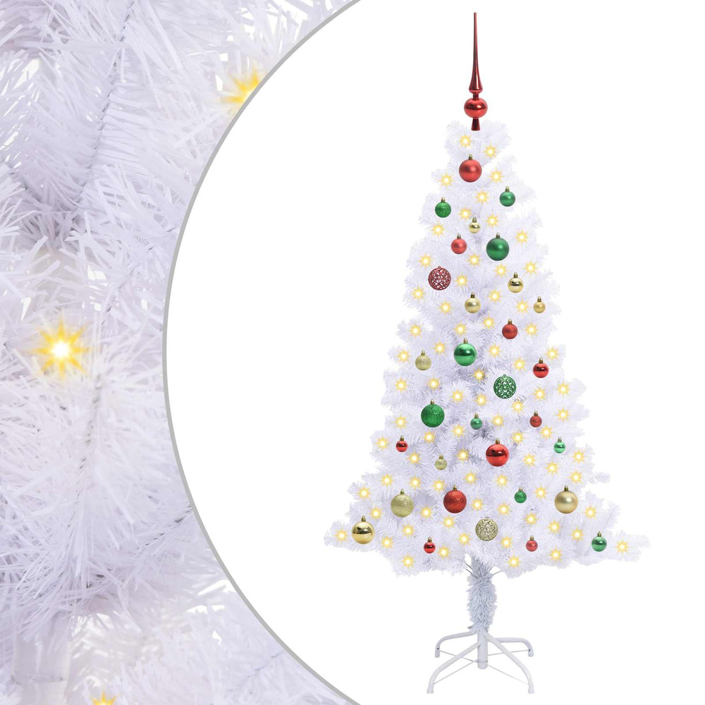 Vidaxl kunstkerstboom met 150 led wit 150 cm pvc en staal