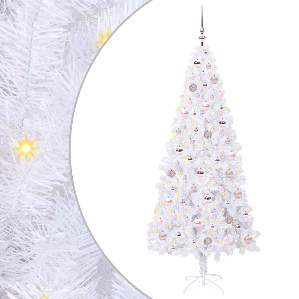 Vidaxl kunstkerstboom met 300 led wit 180 cm pvc en staal
