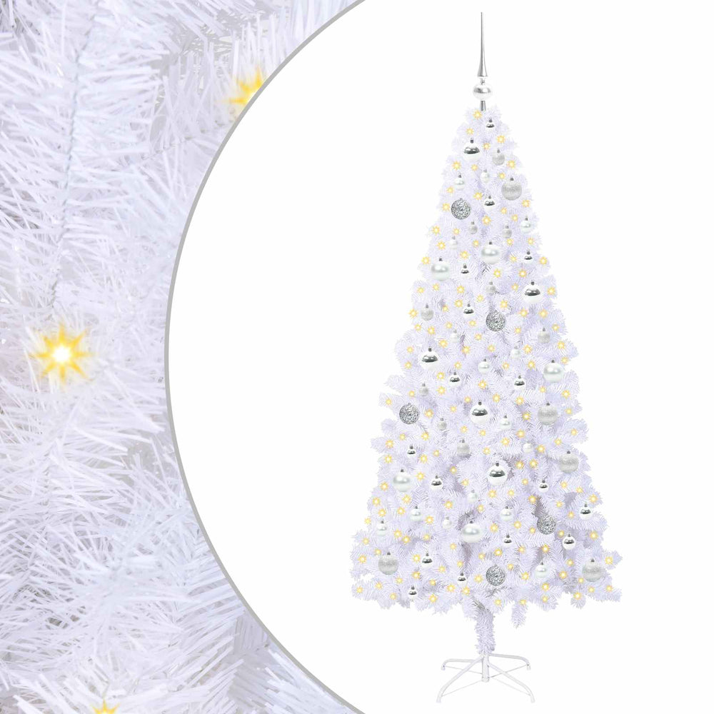 Vidaxl kunstkerstboom met 300 led wit 180 cm pvc en staal