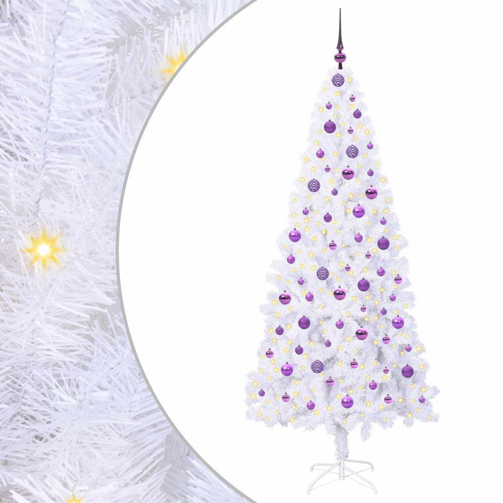 Vidaxl kunstkerstboom met 300 led wit 210 cm pvc en staal
