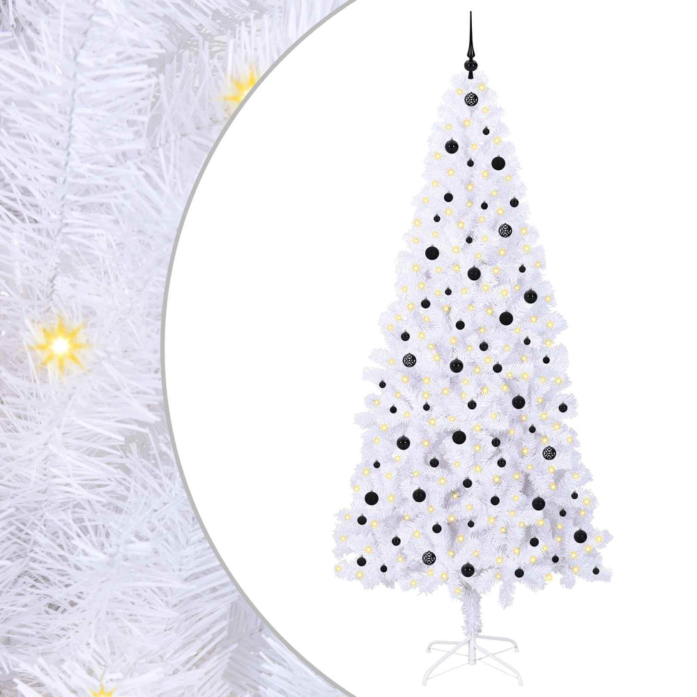 Vidaxl kunstkerstboom met 300 led wit 240 cm pvc en staal